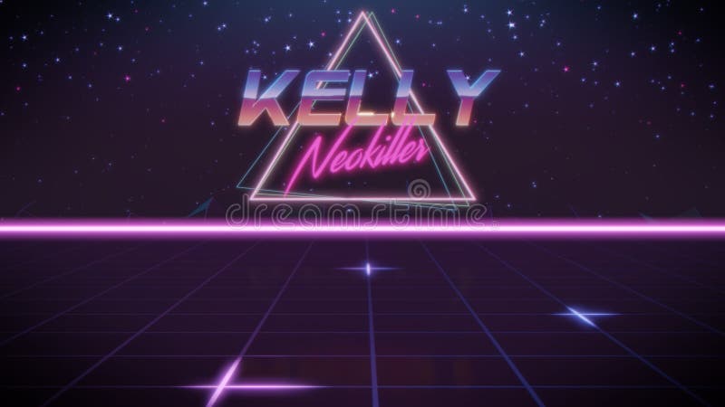 Nome Kelly nello stile dello synthwave illustrazione vettoriale