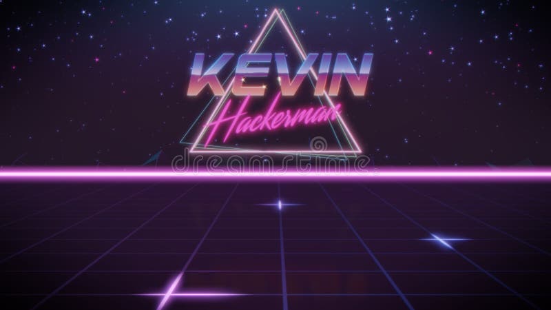 Nome Kevin nello stile dello synthwave illustrazione di stock