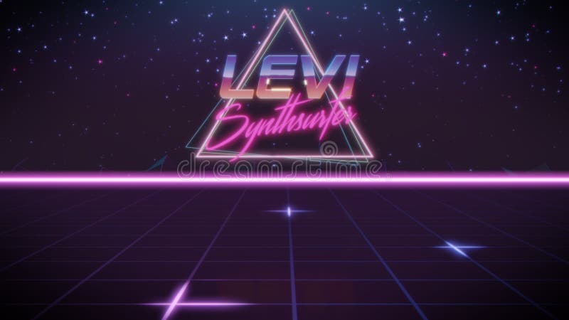 Nome Levi nello stile dello synthwave illustrazione di stock