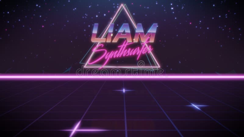 Nome Liam nello stile dello synthwave illustrazione di stock