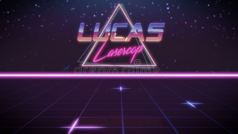 Nome Lucas nello stile dello synthwave royalty illustrazione gratis