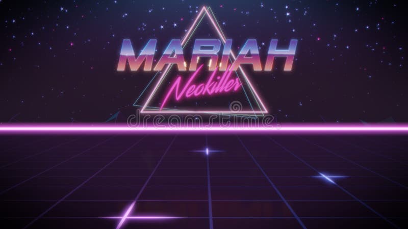 Nome Mariah nello stile dello synthwave illustrazione vettoriale
