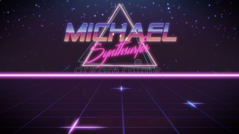Nome Michael nello stile dello synthwave royalty illustrazione gratis