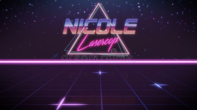 Nome Nicole nello stile dello synthwave illustrazione di stock