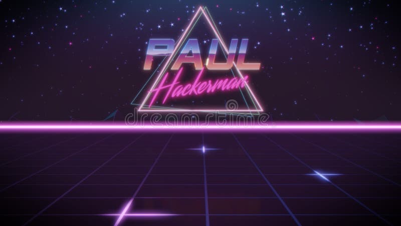 Nome Paul nello stile dello synthwave illustrazione vettoriale