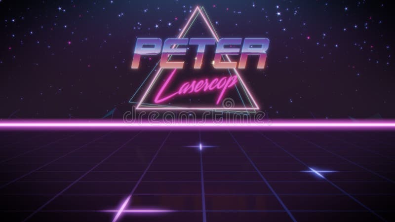 Nome Peter nello stile dello synthwave illustrazione di stock