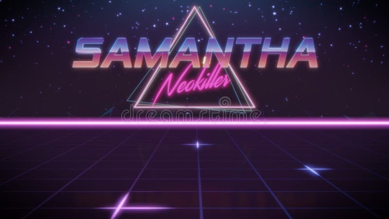 Nome Samantha nello stile dello synthwave illustrazione di stock