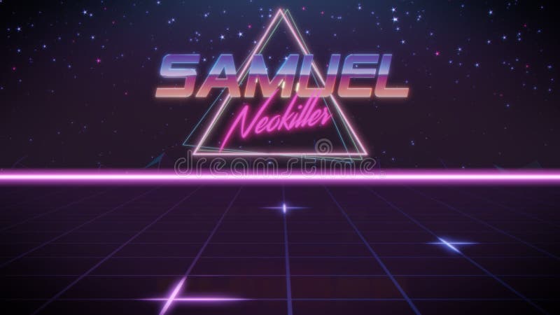 Nome Samuel nello stile dello synthwave illustrazione di stock