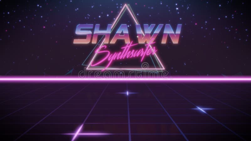 Nome Shawn nello stile dello synthwave illustrazione di stock