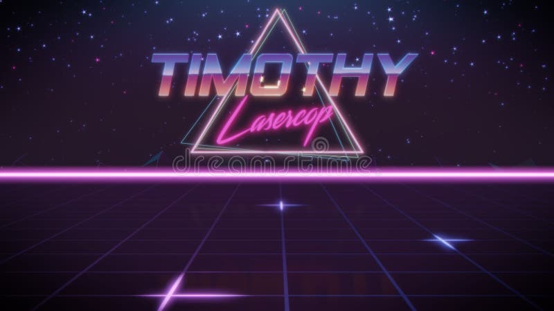 Nome Timothy nello stile dello synthwave illustrazione vettoriale