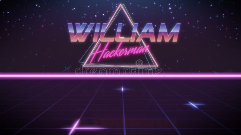 Nome William nello stile dello synthwave illustrazione di stock
