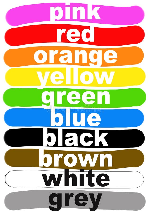 Quel Est Ta Couleur Préférée En Anglais Noms de couleur en anglais illustration stock. Illustration du palette
