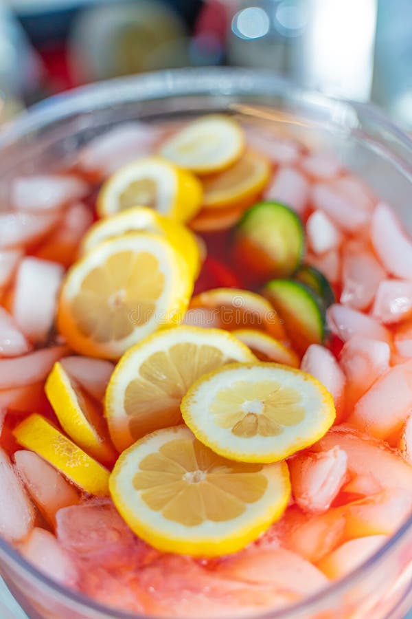 Non Alcoholic Fruit Punch in Dispenser Ready To Drink Stock Image Image of tropical, cucumber