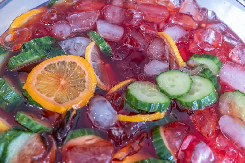 Non Alcoholic Fruit Punch in Dispenser Ready To Drink Stock Image