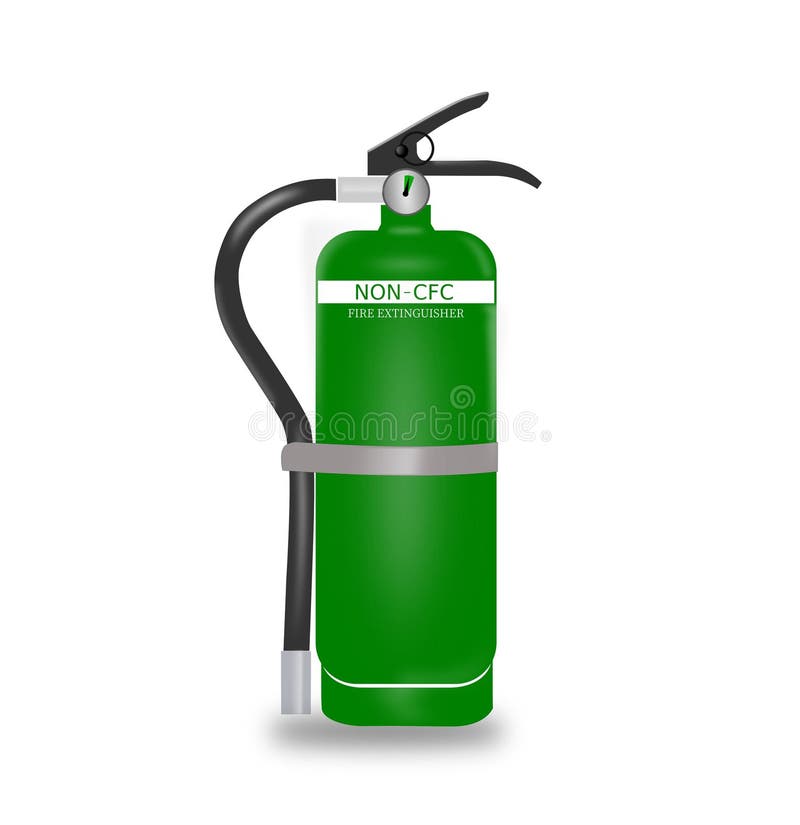 Noncfc Green Fire Extinguisher Vector Illustration Stock Vector