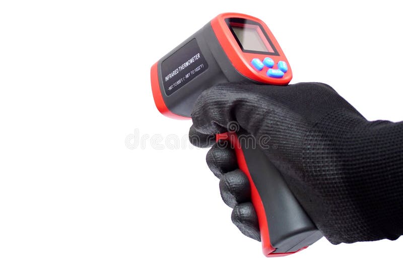 A non-contact infrared thermometer, also known as IR thermometer or laser thermometer.