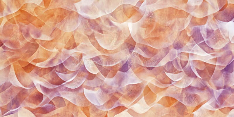 A non-seamless modern abstract wave pattern, featuring a soft-focus blur of burnt orange and lilac stock photo