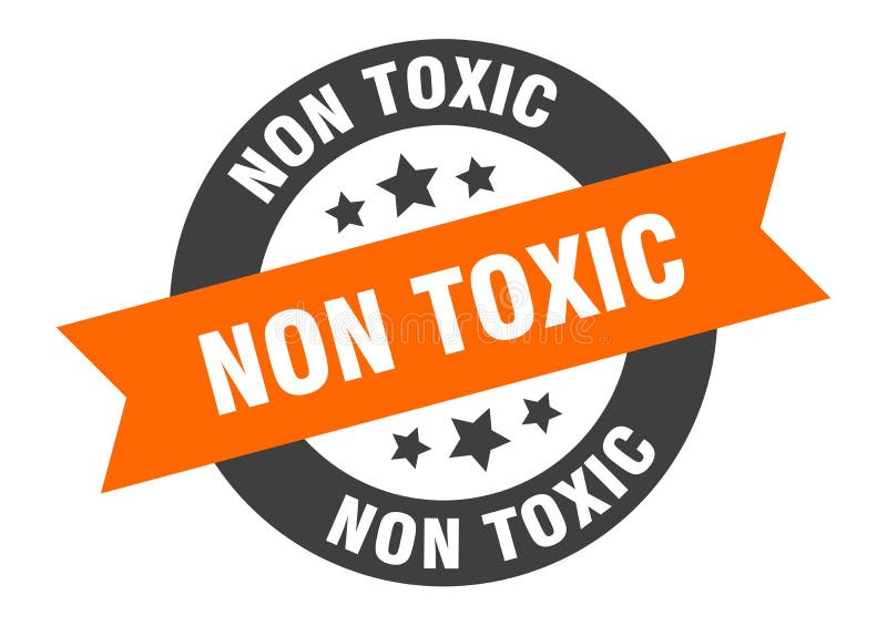 Non Toxic Sign. Non Toxic Round Ribbon Sticker Stock Vector Illustration of black, peeler