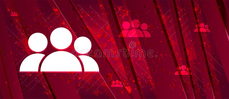Εικονίδιο ομάδας Αφηρημένη σχεδίαση φόντο έντονου κόκκινου πανό απεικόνιση αποθεμάτων