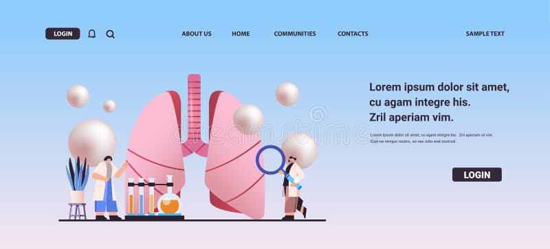 研究解剖性肺人体内脏器医学保健概念的科学家 向量例证