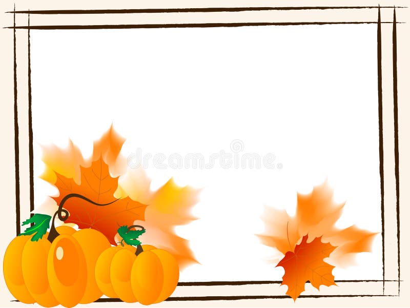 Κορνίζα με κολοκύθες διανυσματική απεικόνιση