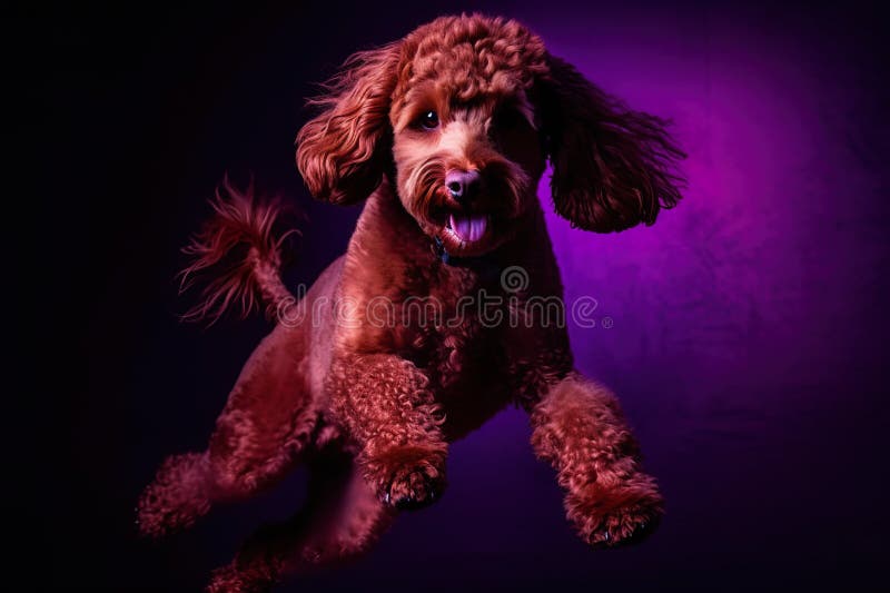 黑色背景中跳跃的英格兰可卡犬. 摄影棚. 向量例证