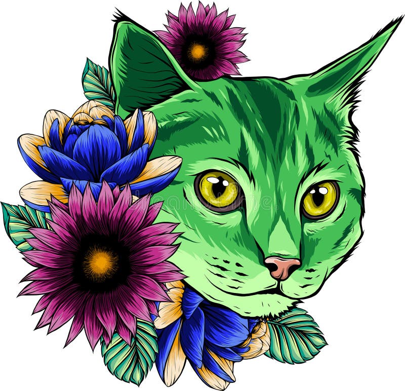 猫头手绘矢量图插图设计 库存例证