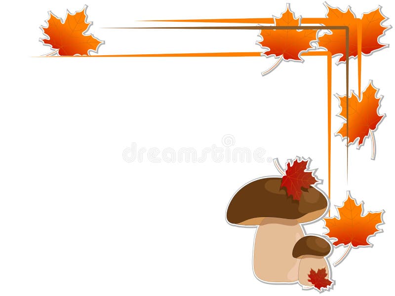 Κορνίζα με φύλλα διανυσματική απεικόνιση