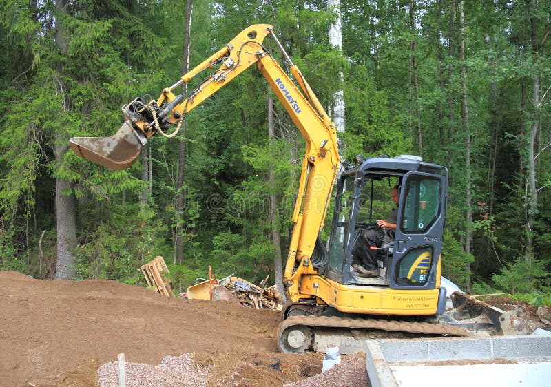 Строительная Площадка - Мини-Экскаватор стоковое изображение