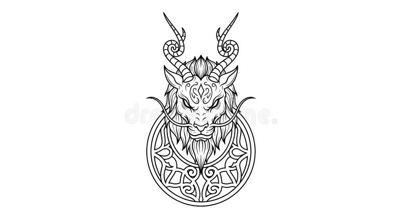 华丽圆线艺术的魔山头 皇族释放例证