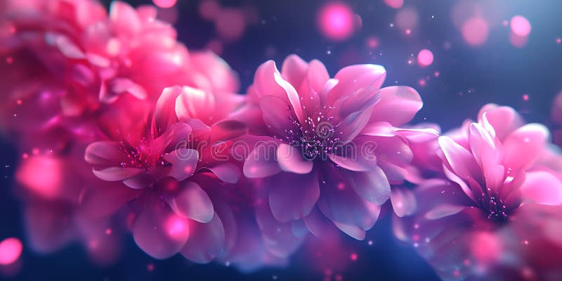 奇幻的粉花梦幻的花 向量例证