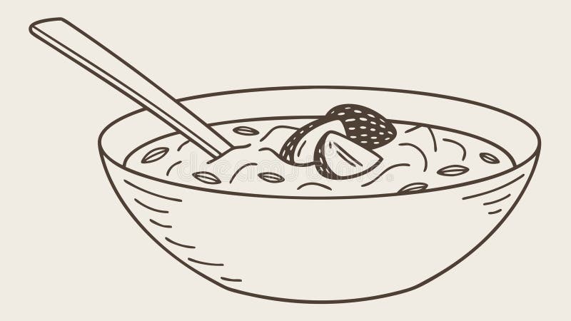 碗状蘑菇汤的插图矢量设计创成人工智能 库存例证