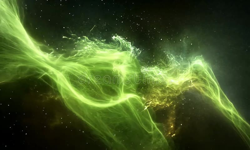 闪光绿金的抽象旋转星云 向量例证