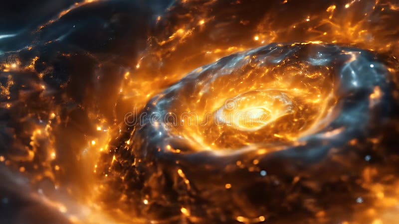 涡旋能涡旋 : 火橙蓝星云 向量例证