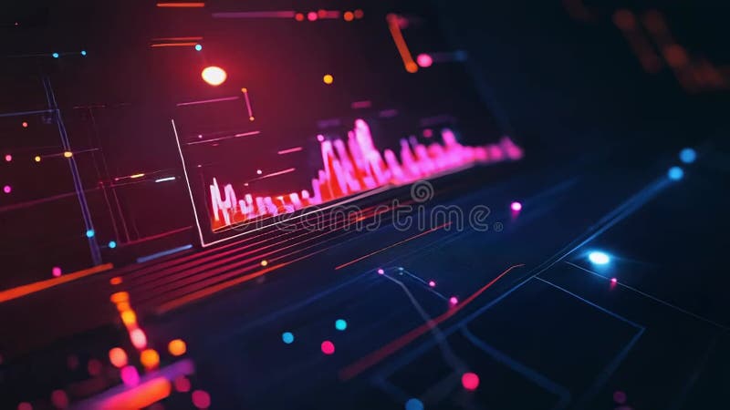 Цифровая сеть передачи данных, соединяющая футуристические технологические линии видеоматериал