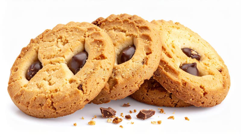 美味、黄油味十足的饼干，中心是浓稠的巧克力，适合拍摄温暖新鲜的照片 皇族释放例证