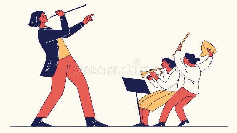 Динамичная группа, играющая на музыкальных инструментах с творческим потоком, векторный дизайн, сгенерированный ИИ бесплатная иллюстрация