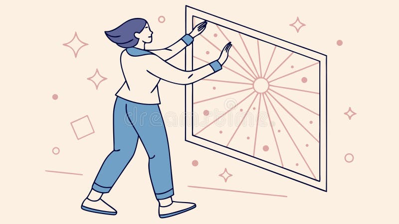 Женщина рисует сложный мандалу, медитативное искусство, векторный дизайн Генеративный ИИ иллюстрация штока