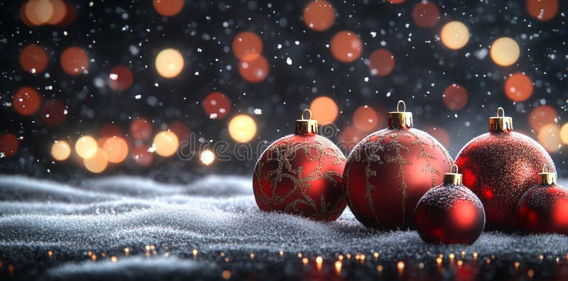 此庆祝邀请函和礼品卡壁纸的背景图案为圣诞彩球和雪花 免版税图库摄影
