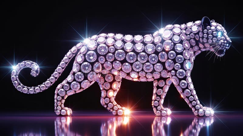 珠宝豹：奢华与魅力 向量例证