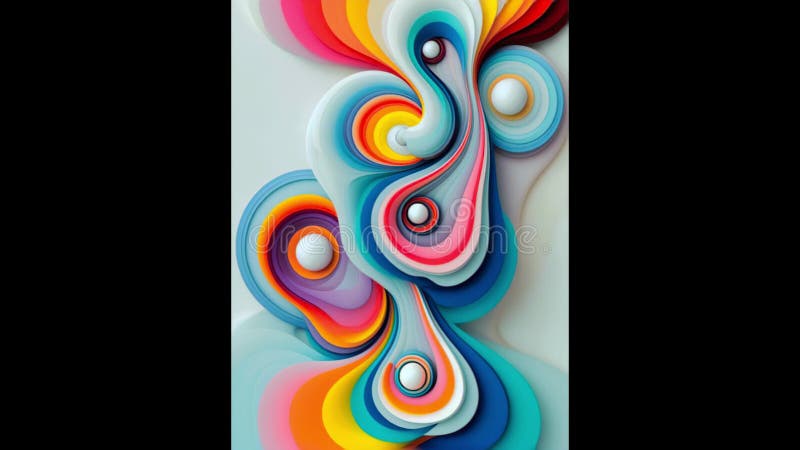 动态抽象漩涡色彩和球体动画 皇族释放例证