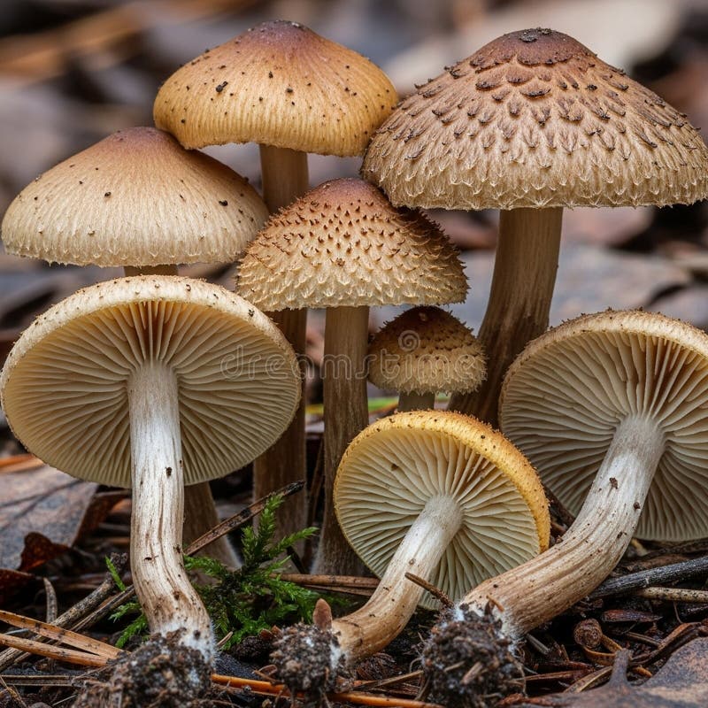 从棕色到较浅的边缘，具有纹理和鳞状的外观 库存例证