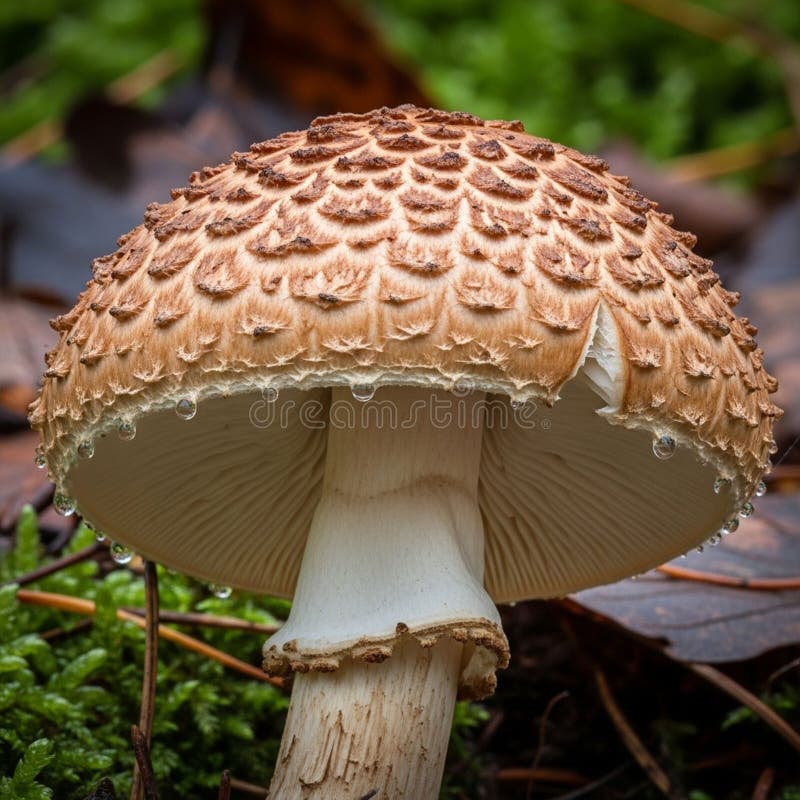 可能是巨伞，具有纹理的棕色鳞片 向量例证