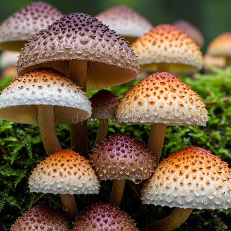 环境表明这是一个潮湿、树木茂盛的区域，有利于真菌生长 库存例证