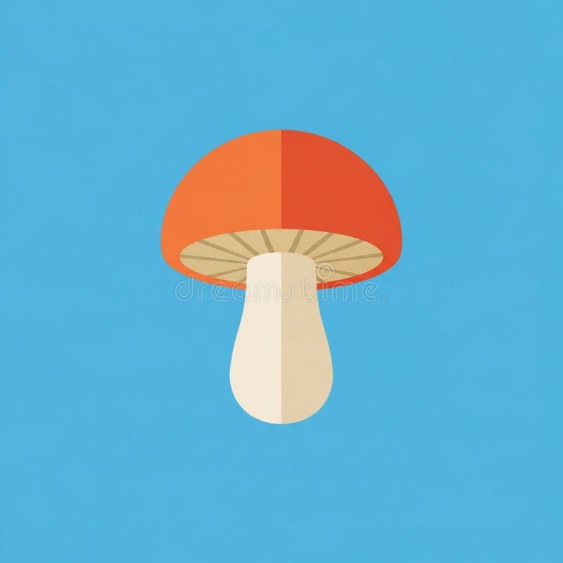 帽盖下方的菌褶描绘成细而均匀的线条 库存例证