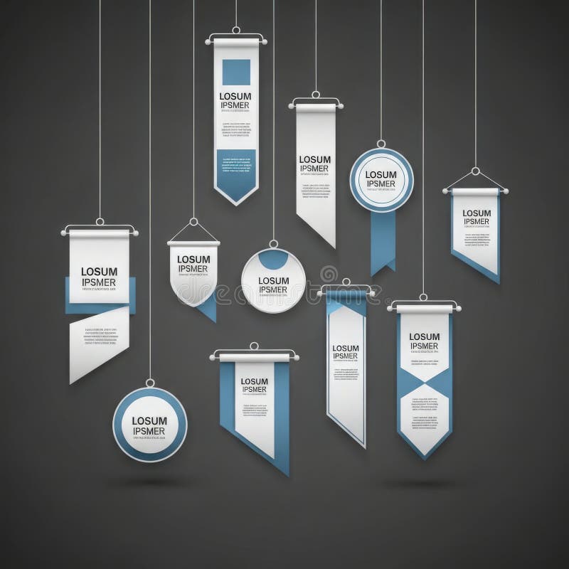 现代悬挂标牌设计 向量例证