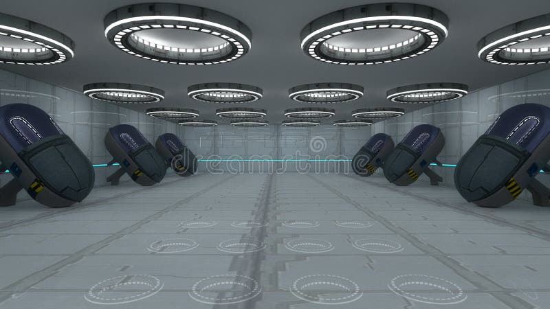 Футуристический интерьер бесплатная иллюстрация