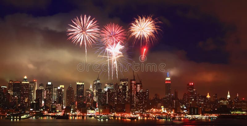 中城曼哈顿天际线 图库摄影