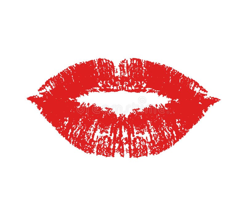 在白色背景的大红色嘴唇轨道 向量例证