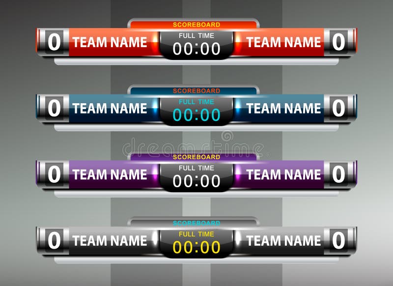 스포츠 점수판 템플릿 벡터 일러스트